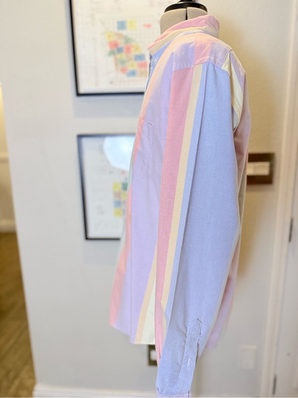 Brooks Brothers Friday Shirt Men's L Pastel Multicolor Stripe Button-Down - Picture 6 of 9